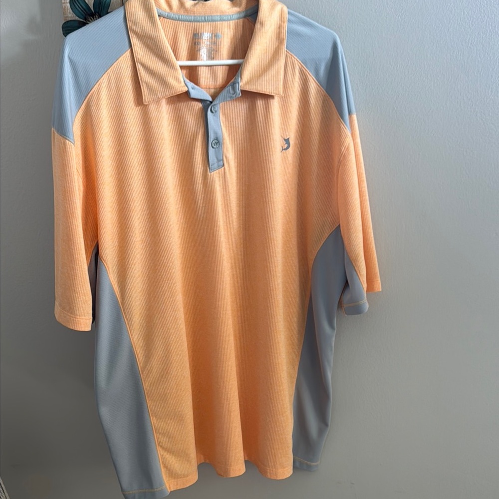 Reel Legends Men's Orange and Gray Polo Shirt size XXL pre owned Used